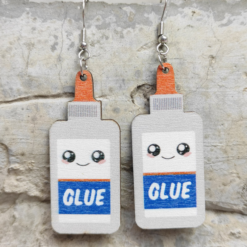 Wholesale Wooden teaching aid earrings